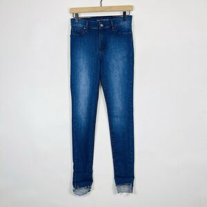 Mott‎ & Bow Raw Release Chewed Ankle Hem High Rise Skinny Jeans Women's 26 x 28